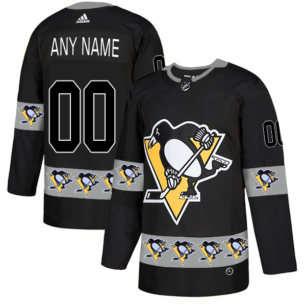2019 Men Pittsburgh Penguins customized black Adidas NHL jerseys->customized nhl jersey->Custom Jersey